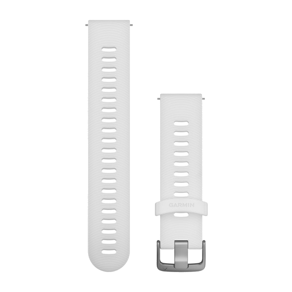 Bandjes met snelsluiting (20 mm) Wit siliconen band met roestvrijstalen gesp