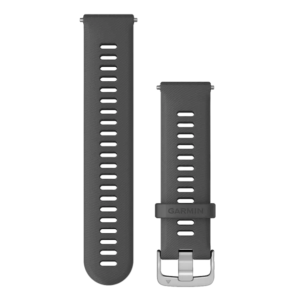 Bandjes met snelsluiting (22 mm) Grijs met zilverkleurige gesp