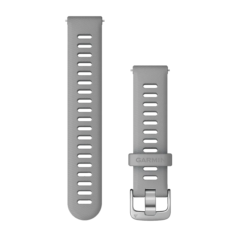 Bandjes met snelsluiting (18 mm)  powder grey met zilveren gesp