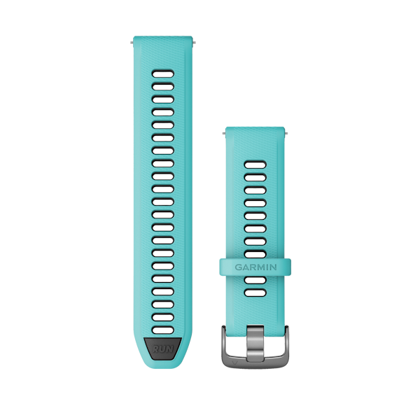 Bandjes met snelsluiting (22 mm) Aqua/Zwart met slate gesp