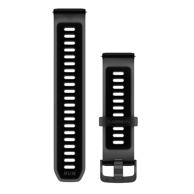 Bandjes met snelsluiting (22 mm) Transparant zwart/zwart met slate gesp