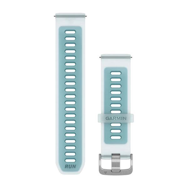 Polsband met snelsluiting (22mm) Transparant Whitestone/turquoise met zilverkleu