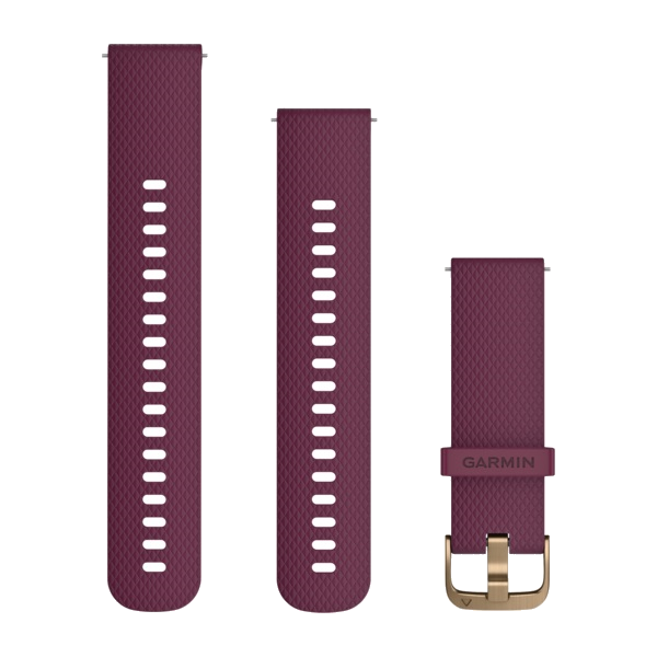 Polsband met snelsluiting merlot siliconen met roségouden gesp