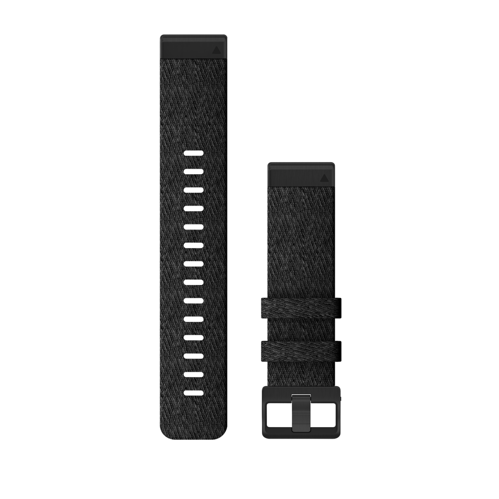 QuickFit 22mm polsband Geschakeerd zwart nylon
