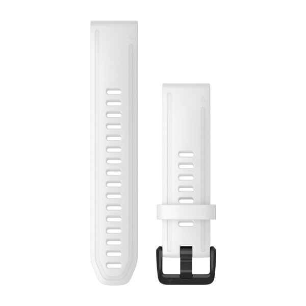 Quickfit 20 polsband wit siliconen met zwarte hardware
