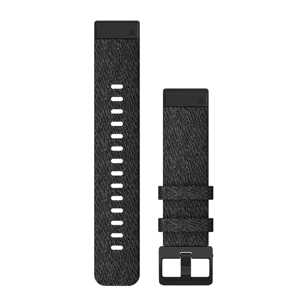 QuickFit 20mm polsband Geschakeerd zwart nylon met zwarte gesp