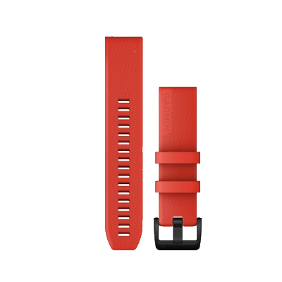 QuickFit 22mm polsband Laser red met zwarte roestvrijstalen gesp