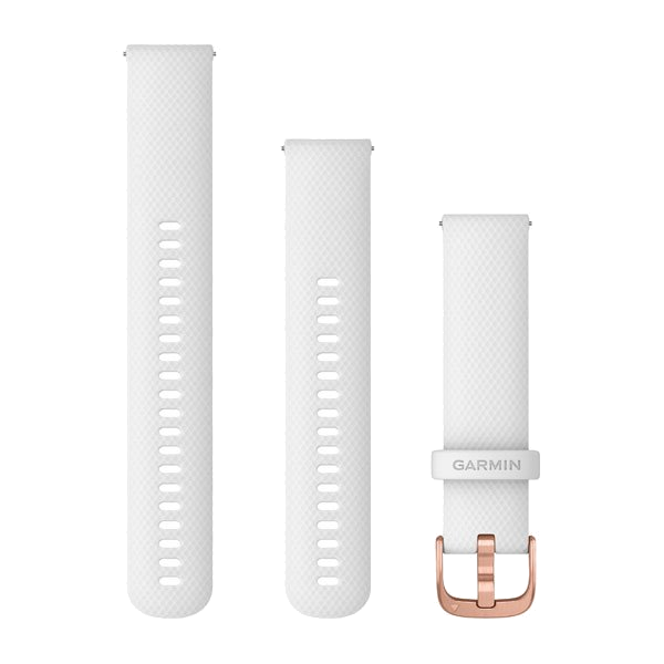 Bandjes met snelsluiting (20 mm) Wit met rose gold gesp