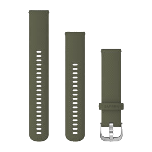 Bandjes met snelsluiting (20 mm) Moss met zilverkleurige gesp