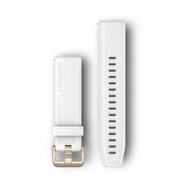Bandjes met snelsluiting (20 mm) Wit met light gold gesp