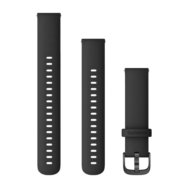 Bandjes met snelsluiting (18 mm) Zwart met slate gesp
