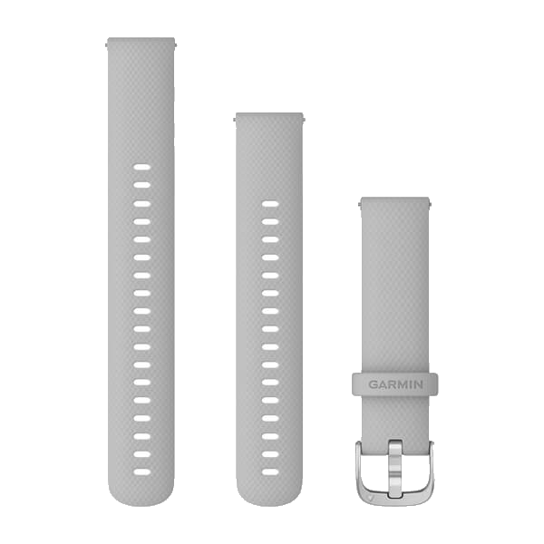 Bandjes met snelsluiting (18 mm) Mist grey met zilverkleurige gesp