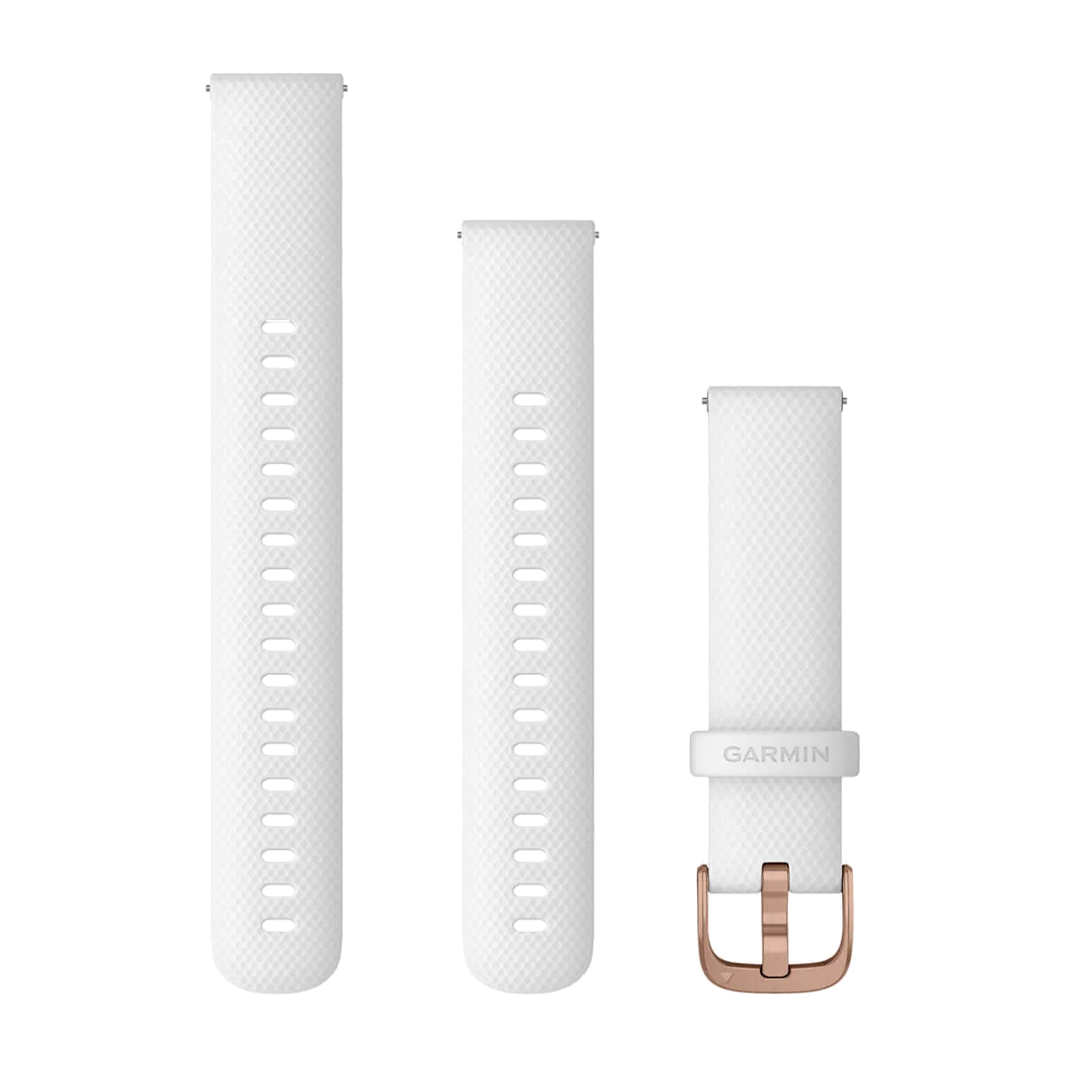 Polsband met snelsluiting (18mm) wit met rosé gouden hardware