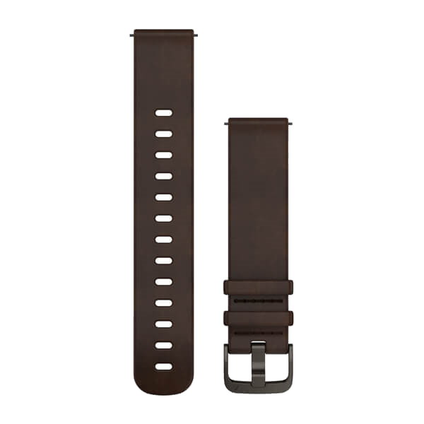 Polsband met snelsluiting (20 mm) Dark Brown leer
