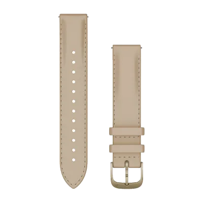 Bandjes met snelsluiting (18 mm) Light sand leer met gold gesp