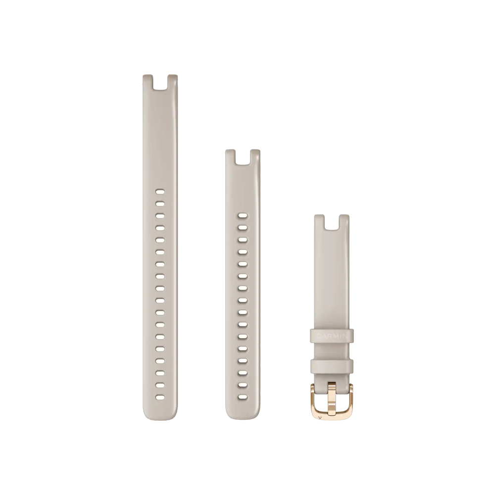 Lily banden (14 mm) Light sand met Rose Gold hardware