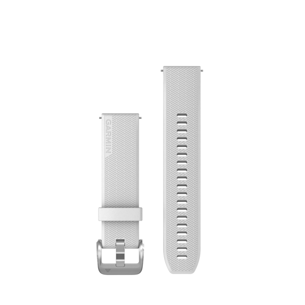 Bandjes met snelsluiting (20 mm) Wit met polished silver gesp