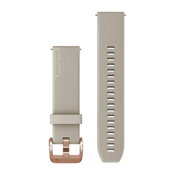Bandjes met snelsluiting (20 mm) Light sand met rose gold gesp