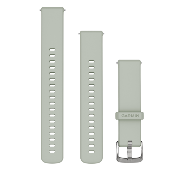 Bandjes met snelsluiting (18 mm) Sage grey met zilverkleurige gesp