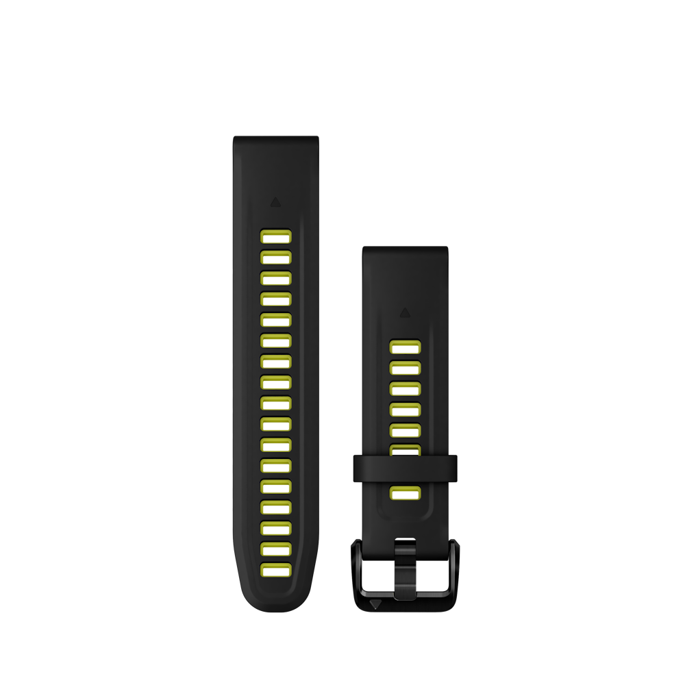 QuickFit 20mm polsband Zwart/Electric Lime siliconen