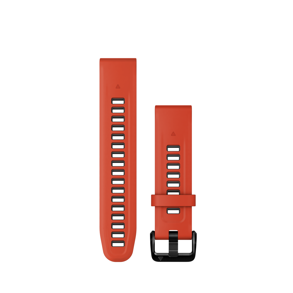 QuickFit 20mm polsband Flame red/Graphite siliconen