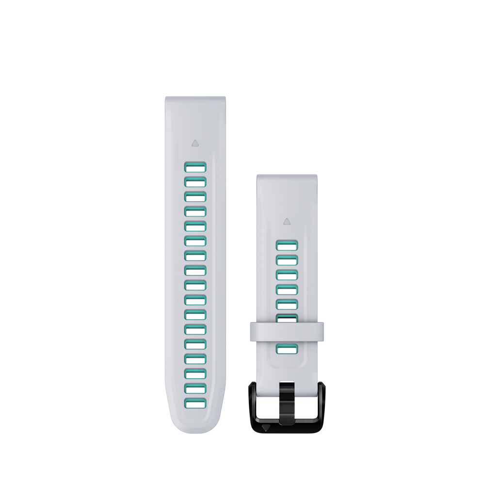 QuickFit 20mm polsband Whitestone/Aqua siliconen