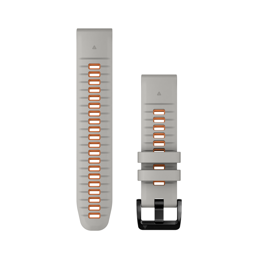 QuickFit 22mm polsband Fog Gray/Ember Orange siliconen