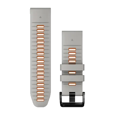 QuickFit 26mm polsband Fog Gray/Ember Orange siliconen