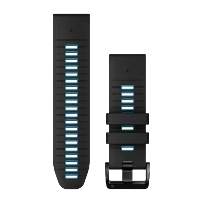 QuickFit 26mm polsband Zwart/Cirrus Blue siliconen