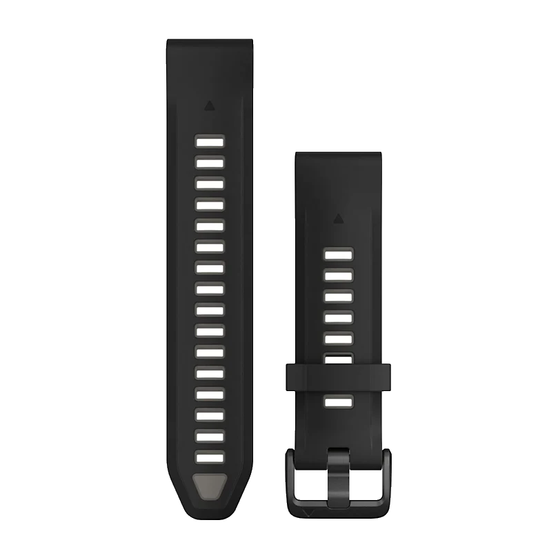 QuickFit 20mm polsband Black/Pebble Gray Silicone