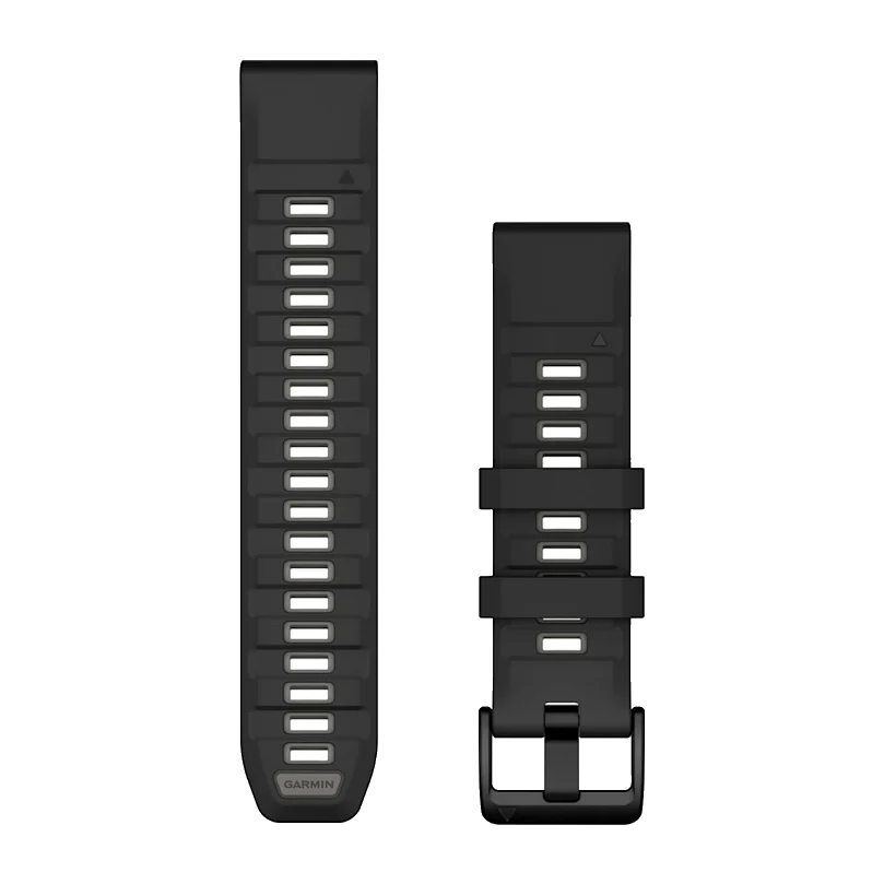 QuickFit 22mm polsband Black/Pebble Gray Silicone