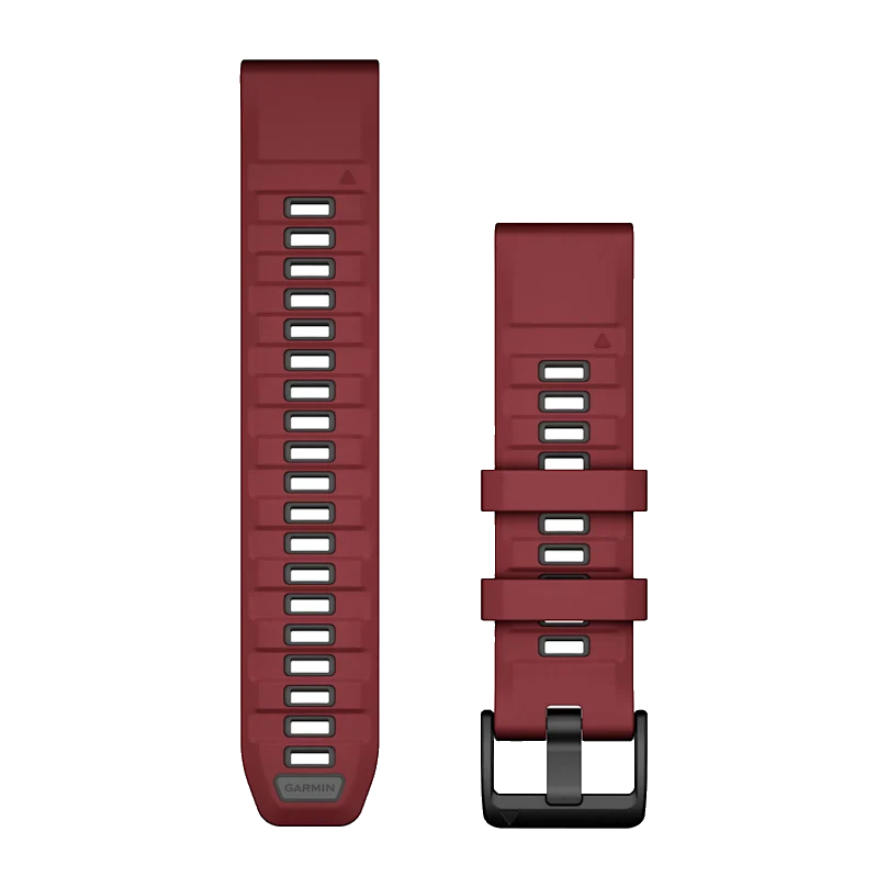 QuickFit 22mm polsband Marsala/Graphite Silicone