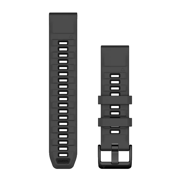 QuickFit 22mm polsband Graphite/zwart siliconen