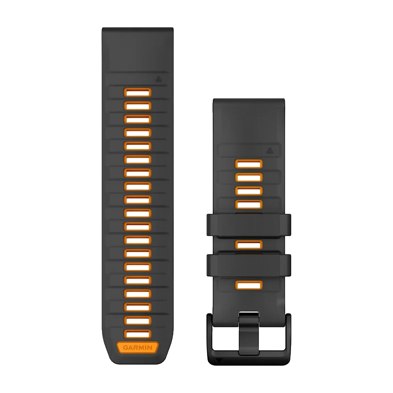 QuickFit 26mm polsband Graphite/Spark Orange Silicone