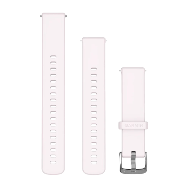 Bandjes met snelsluiting (18 mm) Blush pink siliconen met zilverkleurige gesp