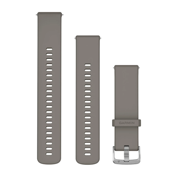 Bandjes met snelsluiting (22 mm) Zilvergrijs siliconen met zilverkleurige gesp