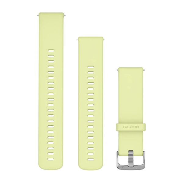 Bandjes met snelsluiting (22 mm) Citron siliconen met zilverkleurige gesp