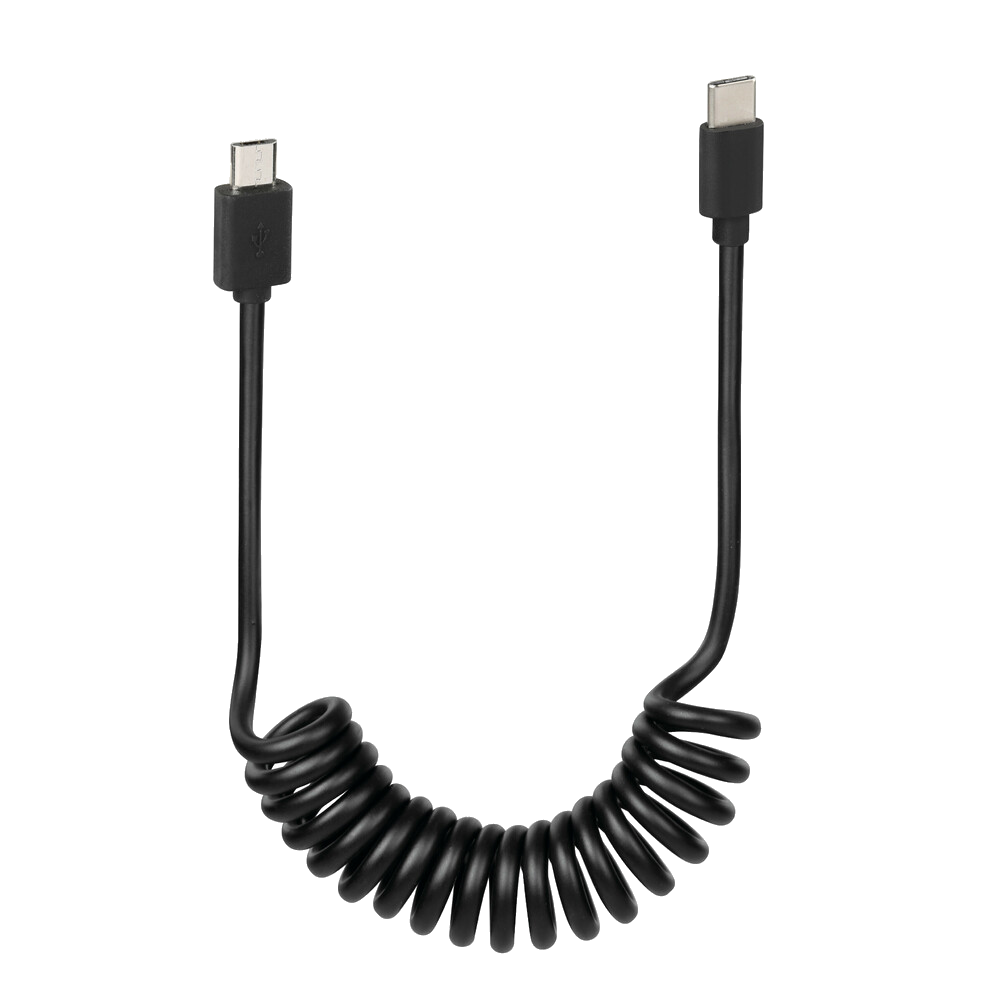 Optiline Micro USB naar USB-C spiraalkabel