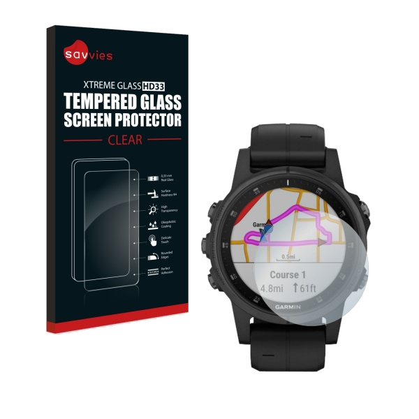 Savvies Xtreme Glass HD33 pantserglas 35mm voor Fenix 5S / 6S / Vivoa3 / FR245