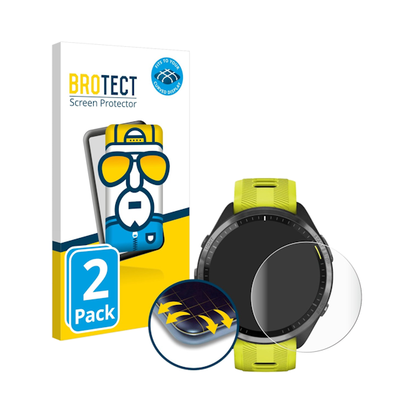 Brotect Flex Full-Cover beschermfolie voor Garmin Forerunner 965 (2 stuks)