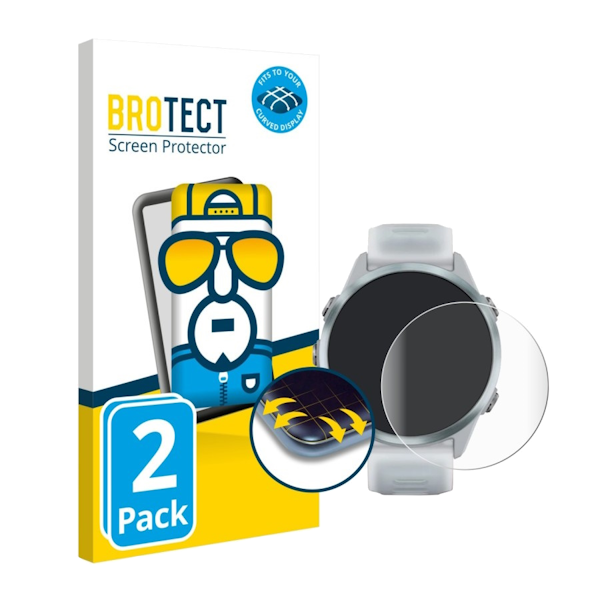 Brotect Flex Full-Cover beschermfolie voor Garmin Forerunner 570 (42mm) 2 stuks