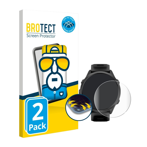Brotect Flex Full-Cover beschermfolie voor Garmin Forerunner 570 (47mm) 2 stuks