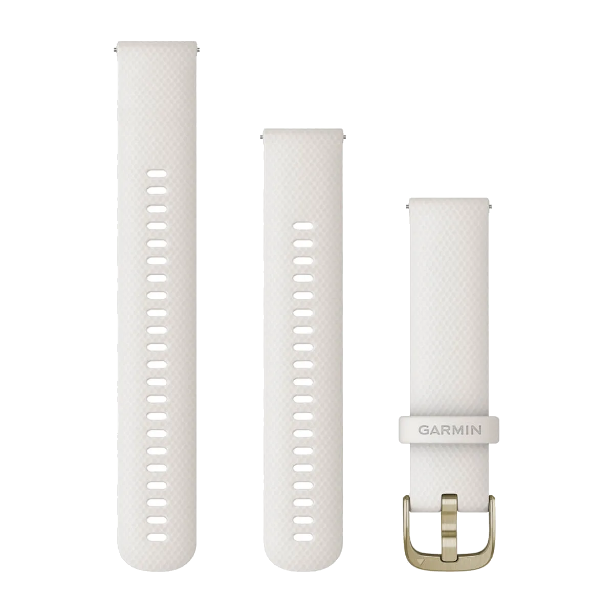 Bandjes met snelsluiting (20 mm) Ivoorwit met cream gold gesp