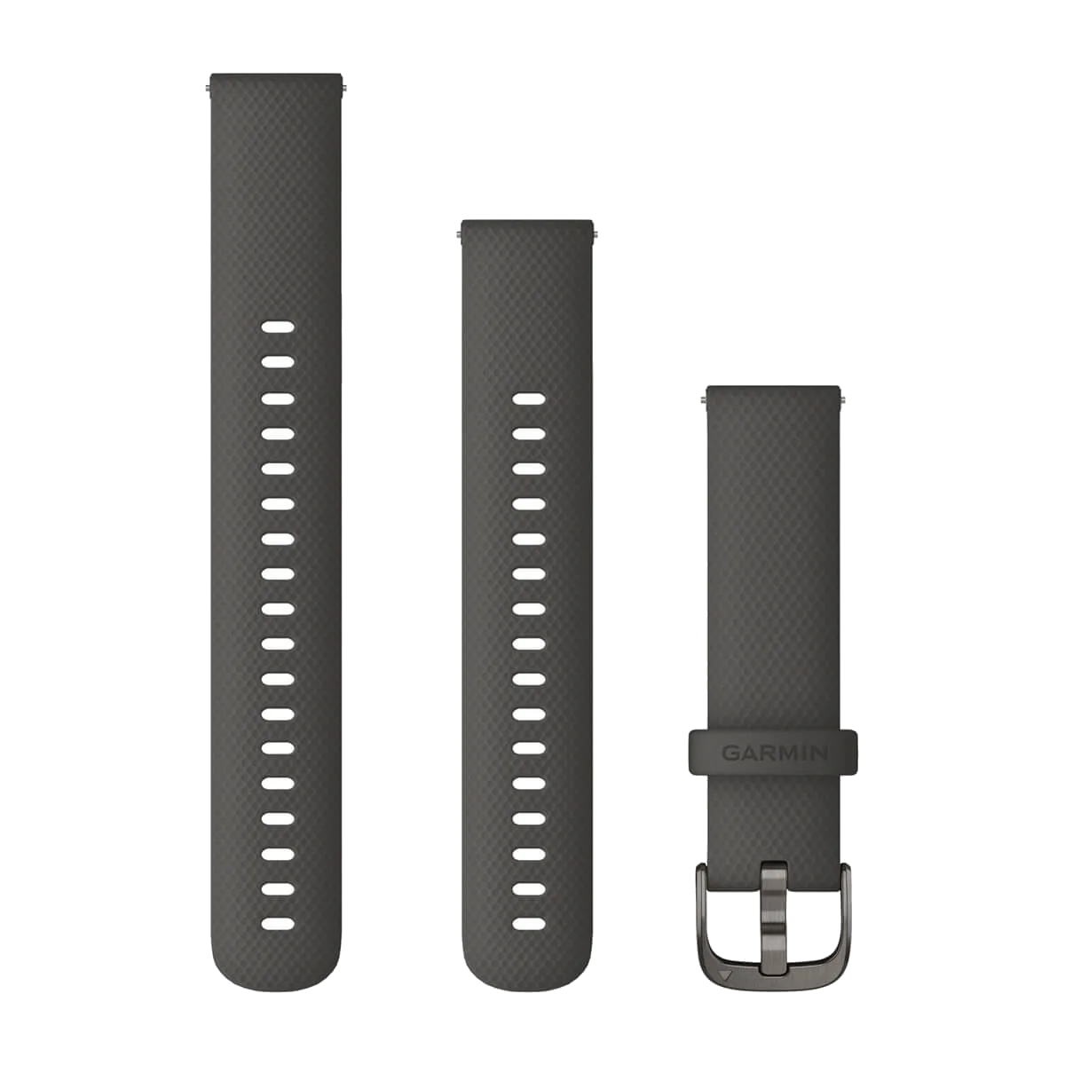 Polsband met snelsluiting (18mm) Graphite met slate gesp