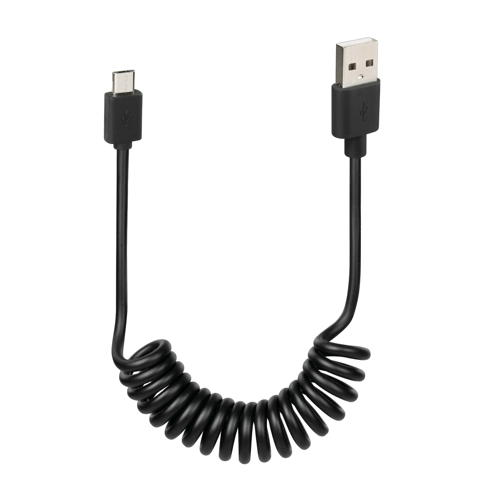 Optiline USB-A naar Micro USB spiraalkabel
