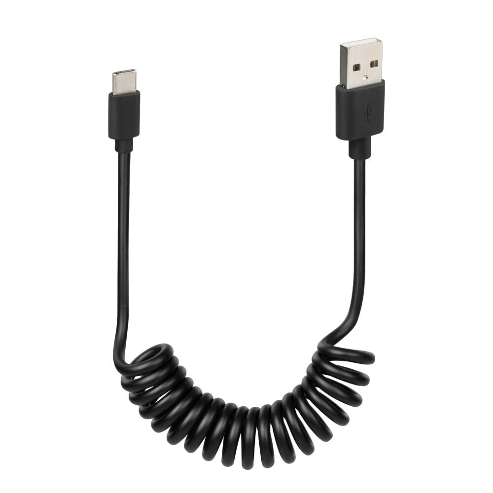 Optiline USB-A naar USB-C spiraalkabel